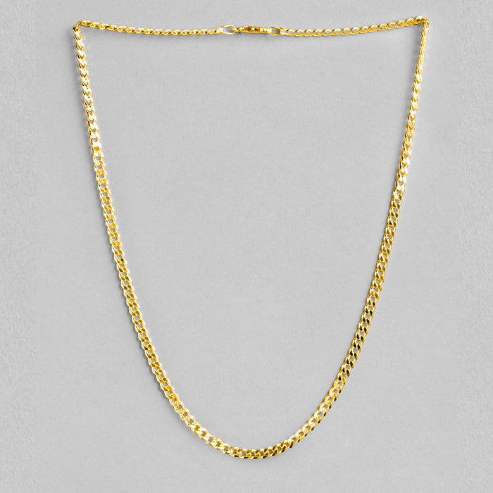 Symbol of Brotherhood Gold-Plated 925 Sterling Silver Men's Curb Chain (One Size)