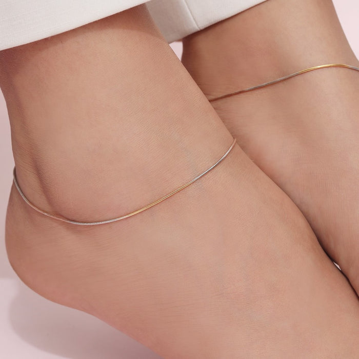 Symphony in Triple Tone-Plated 925 Sterling Silver Anklet