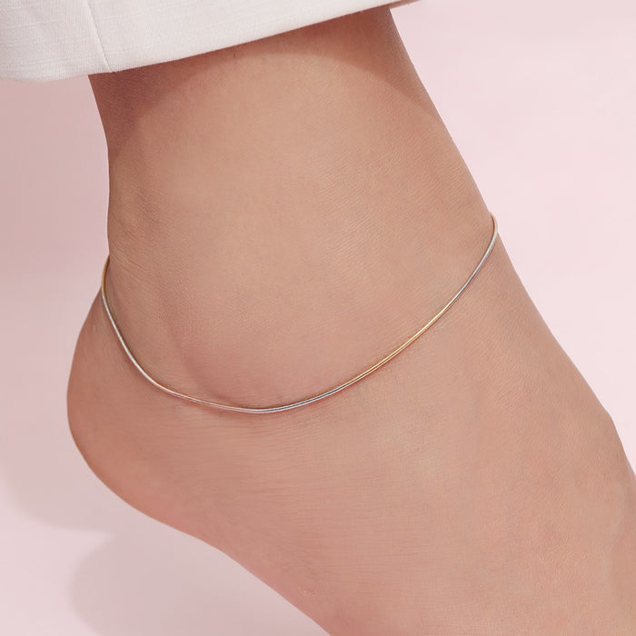 Symphony in Triple Tone-Plated 925 Sterling Silver Anklet
