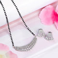 Symphony of Radiance Rhodium Plated CZ 925 Sterling Silver Mangalsutra