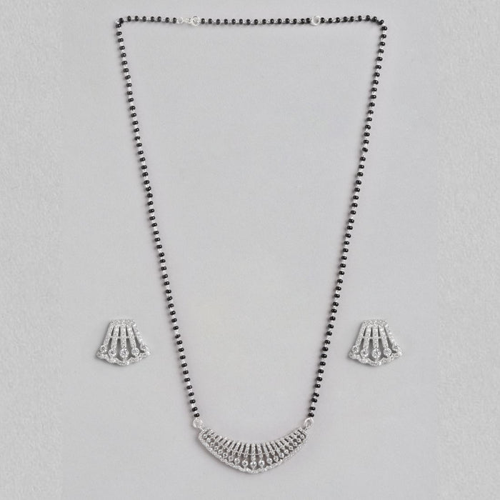 Symphony of Radiance Rhodium Plated CZ 925 Sterling Silver Mangalsutra