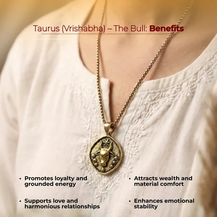 Taurus (Vrishabha) Rashi Pendant - view 3