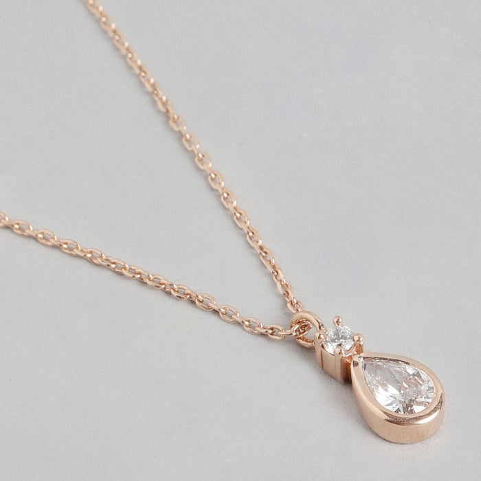 Tear Drop Serenade Rosegold-Plated 925 Sterling Silver Necklace