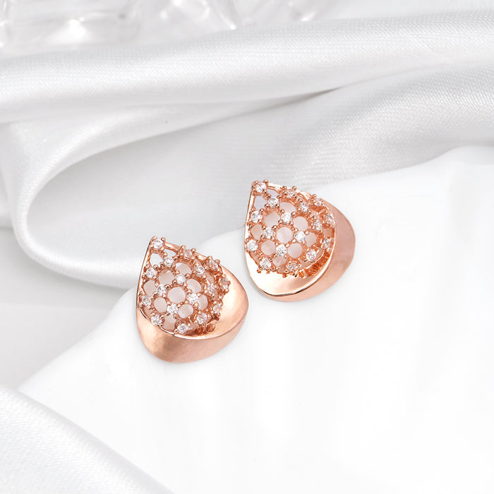 Teardrop Rose Gold Plated 925 Sterling Silver Earrings