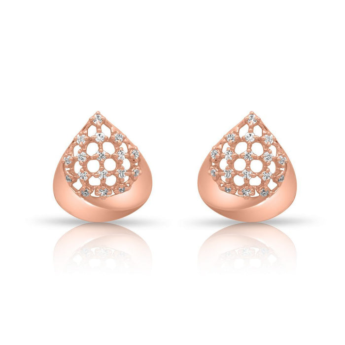 Teardrop Rose Gold Plated 925 Sterling Silver Earrings