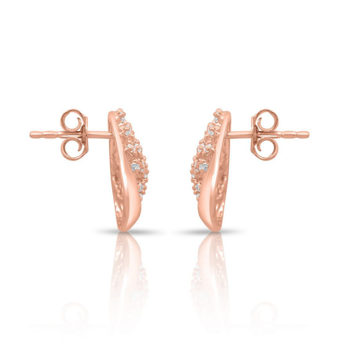 Teardrop Rose Gold Plated 925 Sterling Silver Earrings