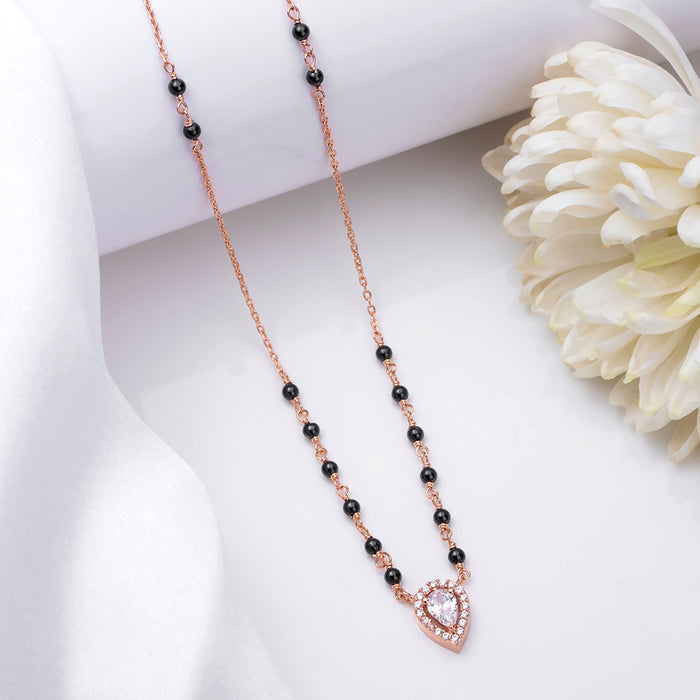 Teardrop Serenity Rose Gold-Plated 925 Sterling Silver Mangalsutra