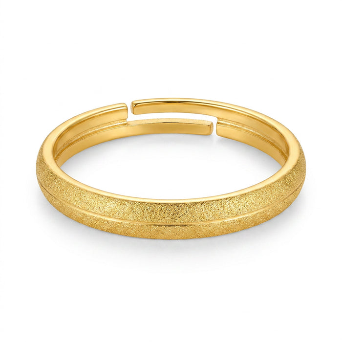 Textured Band Gold Plated 925 Sterling Silver Men's Ring