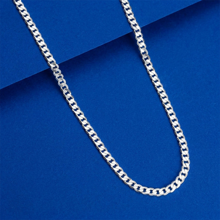 Textured Legacy Rhodium Plated 925 Sterling Silver Men's Chain