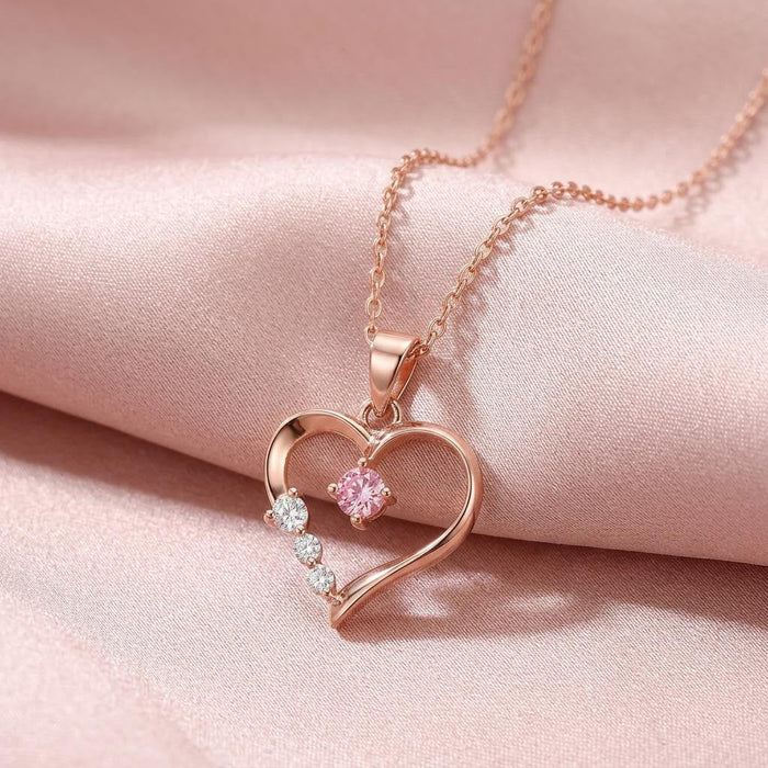 The Center of My Heart Rose Gold Plated Necklace