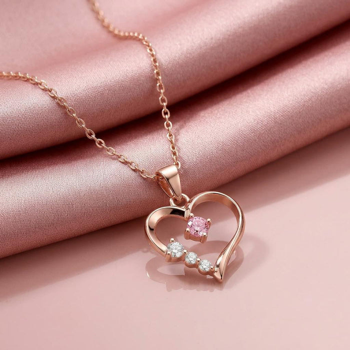 The Center of My Heart Rose Gold Plated Necklace