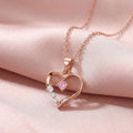 The Centre of My Heart Rose Gold Plated 925 Silver Pendant with Link Chain