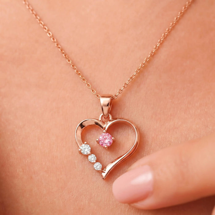 The Centre of My Heart Rose Gold Plated 925 Silver Pendant with Link Chain