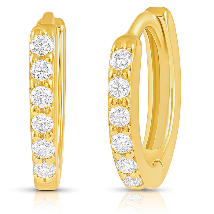 Classic gold studded hoop earrings for women, 925 Sterling Silver jewelry – Zavya