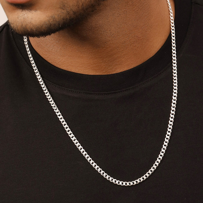 The Classic Silver-Plated Linkage 925 Sterling Silver Chain for Him
