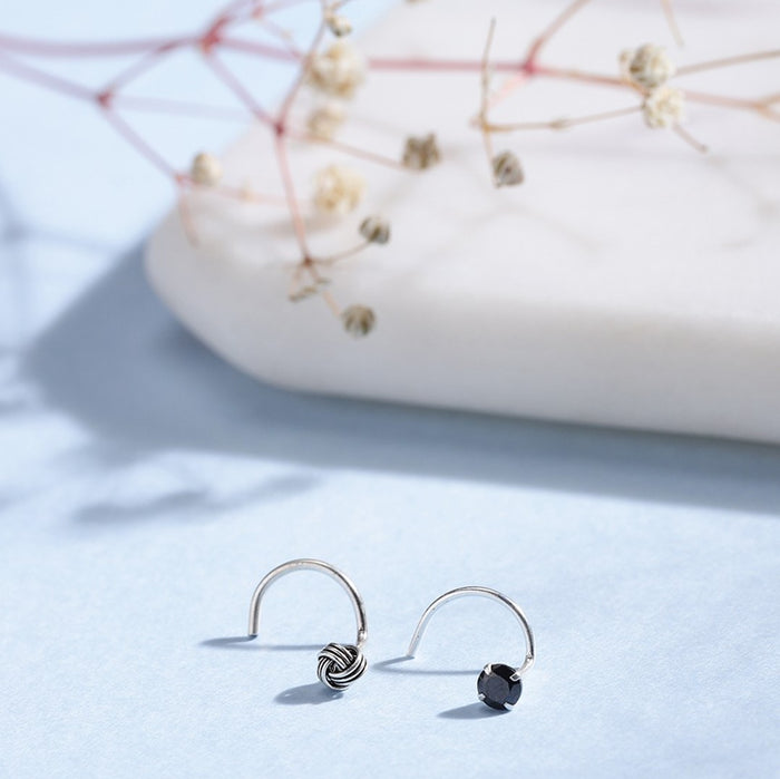 The Dark Duo 925 Silver Nose Pin Set