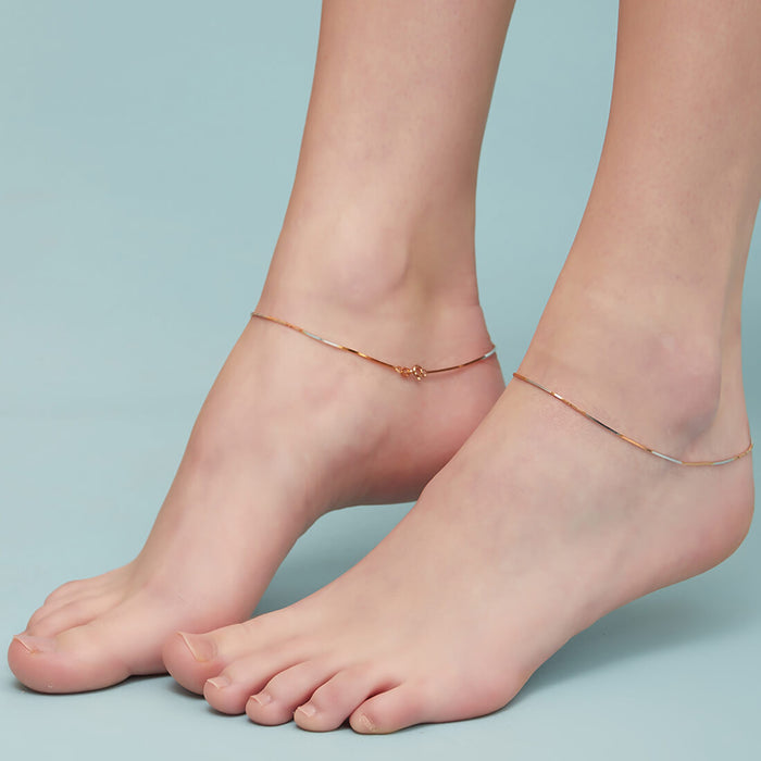 The Elegant Triple Tone Plated 925 Sterling Silver Anklet