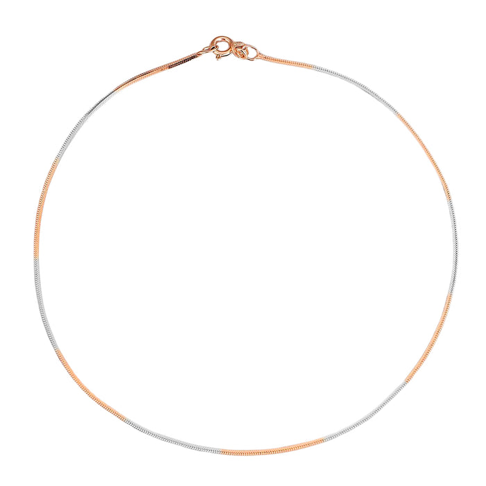 The Elegant Triple Tone Plated 925 Sterling Silver Anklet