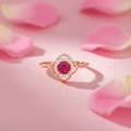 The First Blush Promise Rose Gold Plated 925 Silver Women Ring (Adjustable)
