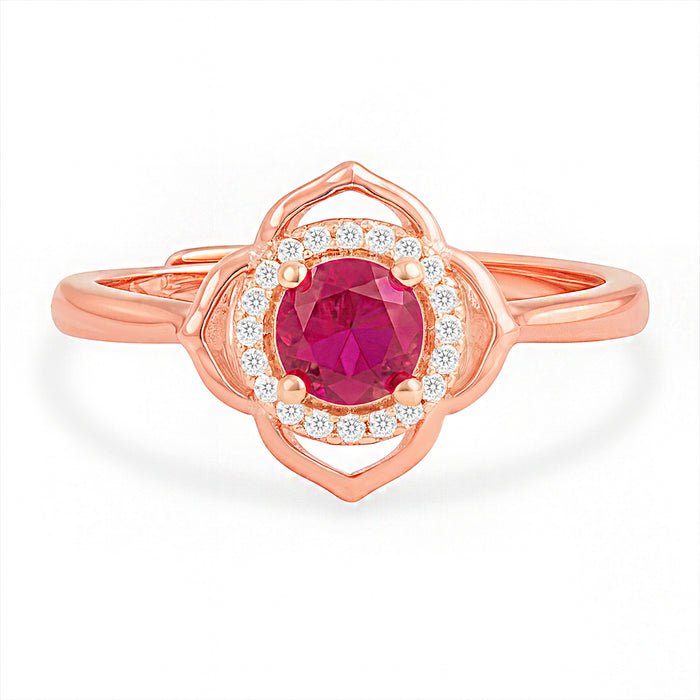 The First Blush Promise Rose Gold Plated 925 Silver Women Ring (Adjustable)