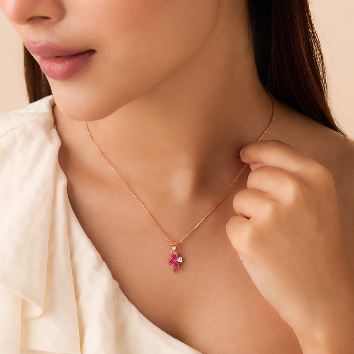 The Heart's Lucky Charm Rose Gold Plated 925 Silver Necklace