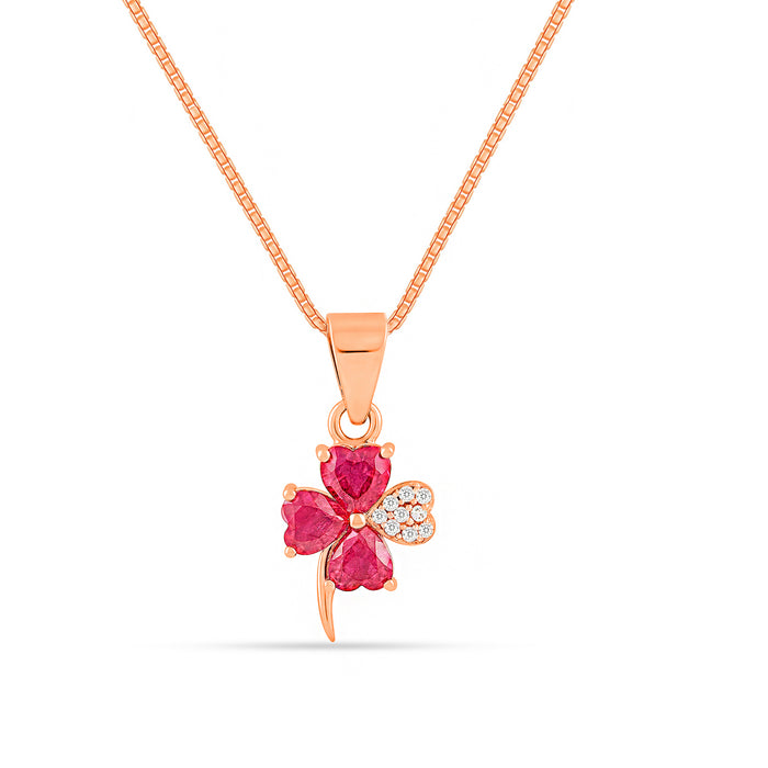 The Heart's Lucky Charm Rose Gold Plated 925 Silver Necklace