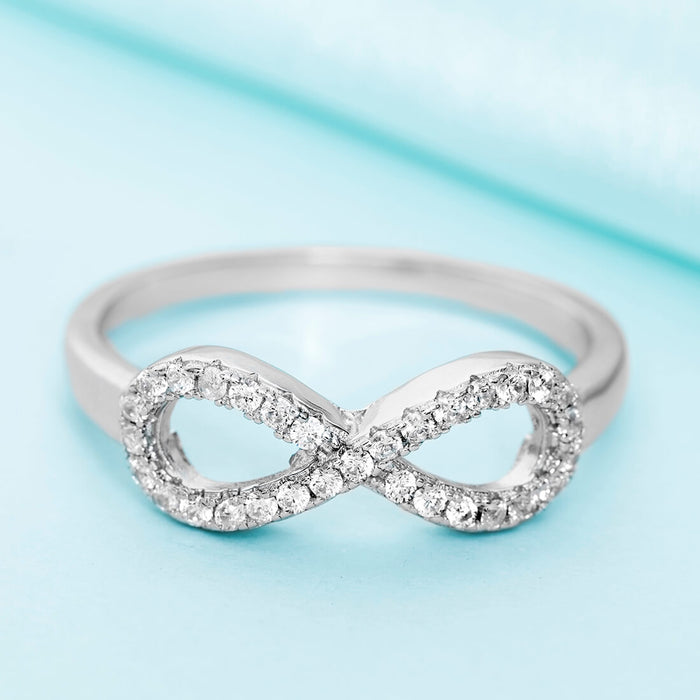 The Infinity Rhodium Plated 925 Sterling Silver Ring (OneSize)