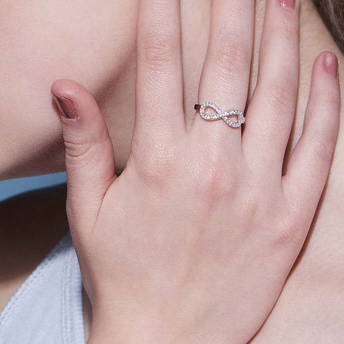 The Infinity Rhodium Plated 925 Sterling Silver Ring (OneSize)