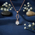 The Love Knot Bloom CZ Rose Gold Plated 925 Silver Pendant