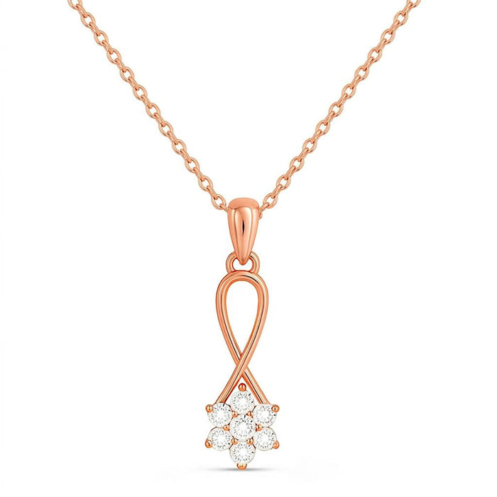 The Love Knot Rose Gold Plated 925 Silver Pendant with Link Chain