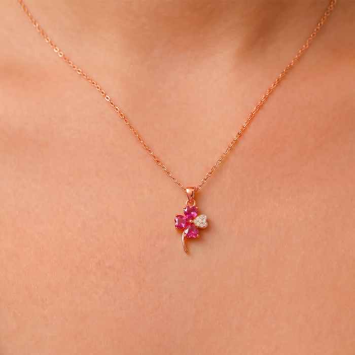 The Lucky Charm Rose Gold Plated 925 Silver Pendant with Chain