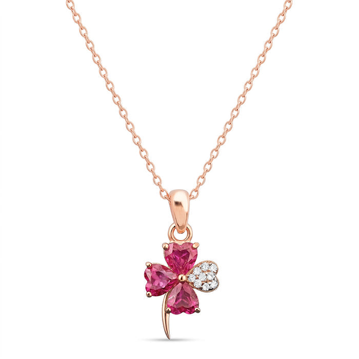 The Lucky Charm Rose Gold Plated 925 Silver Pendant with Chain