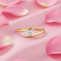 The One I Choose Solitaire Gold Plated Women Ring (Adjustable)