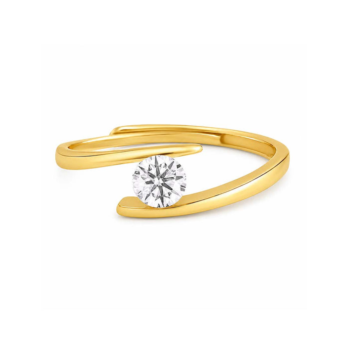 The One I Choose Solitaire Gold Plated Women Ring (Adjustable)