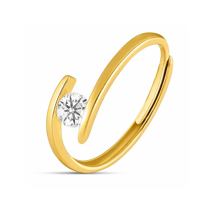 The One I Choose Solitaire Gold Plated Women Ring (Adjustable)