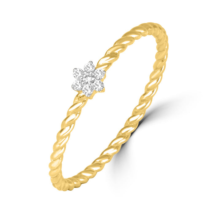 The Petal Twirl Gold Ring with with Lab Grown Diamond