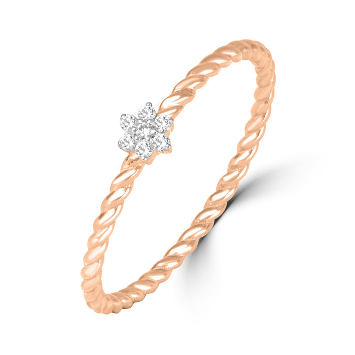 The Petal Twirl Gold Ring with with Lab Grown Diamond