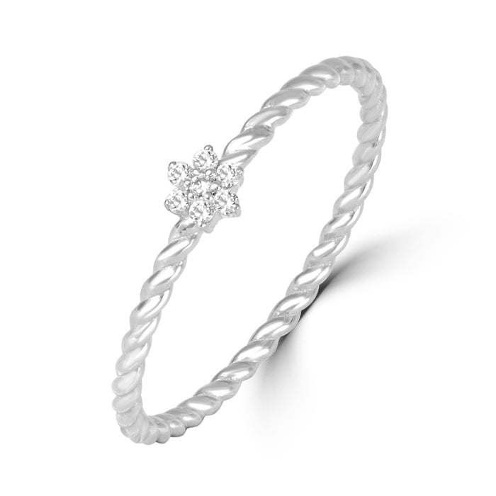 The Petal Twirl Gold Ring with with Lab Grown Diamond