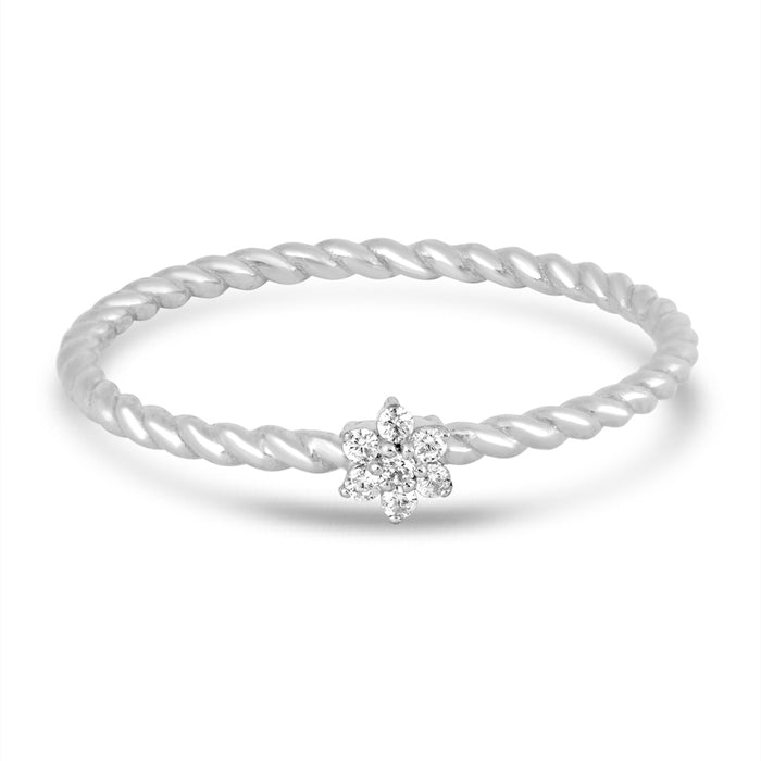 The Petal Twirl Gold Ring with with Lab Grown Diamond