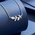The Radiance Leaf Rhodium Plated 925 Silver Necklace