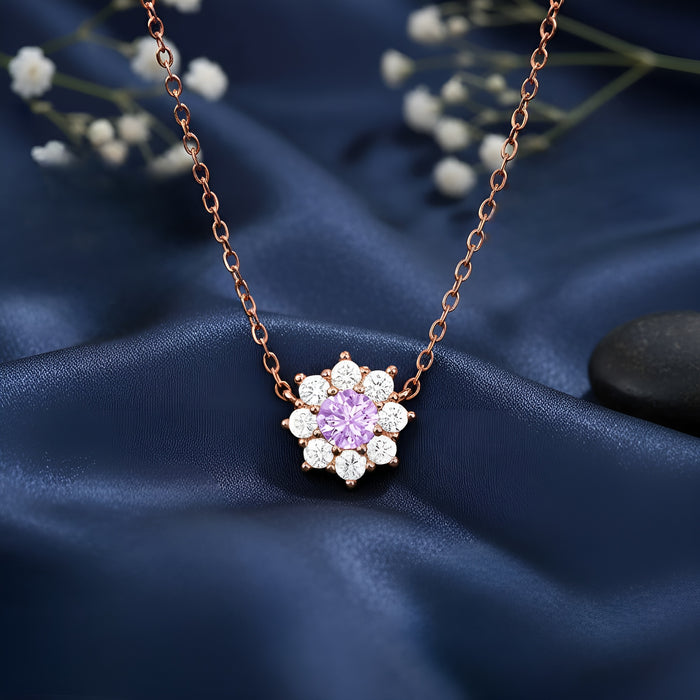 The Sea Flower Silver Rose Gold Plated Necklace