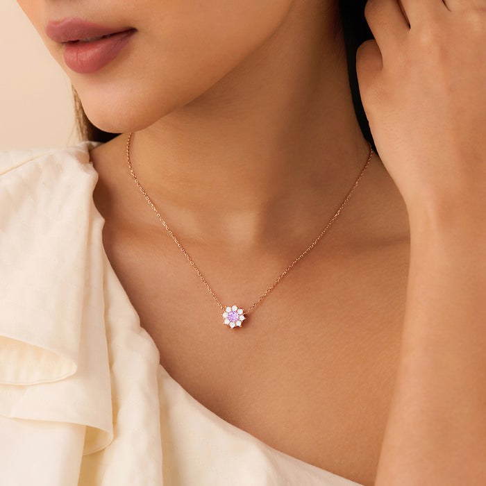The Sea Flower Silver Rose Gold Plated Necklace