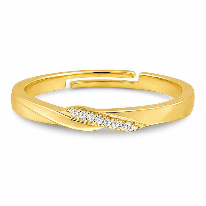 The Silent Promise Gold Plated 925 Silver Women Ring (Adjustable)