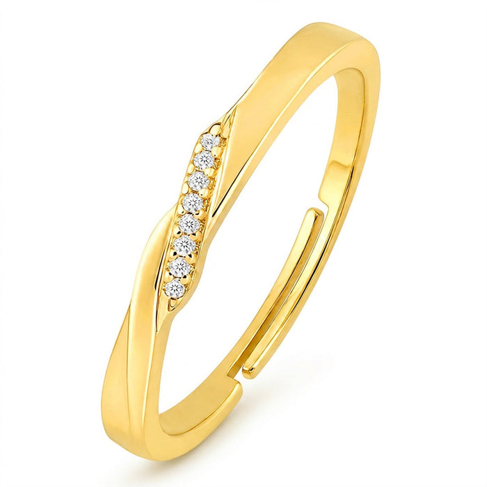 The Silent Promise Gold Plated 925 Silver Women Ring (Adjustable)