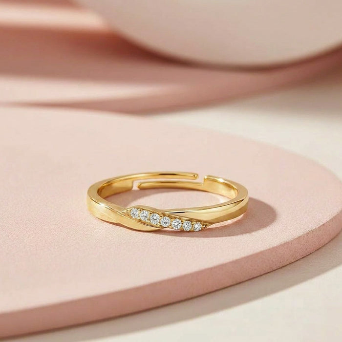 The Silent Promise Gold Plated 925 Silver Women Ring (Adjustable)