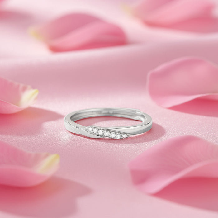 925 Sterling Silver The Silent Promise Rhodium Plated Ring (Adjustable) for Women – Zavya