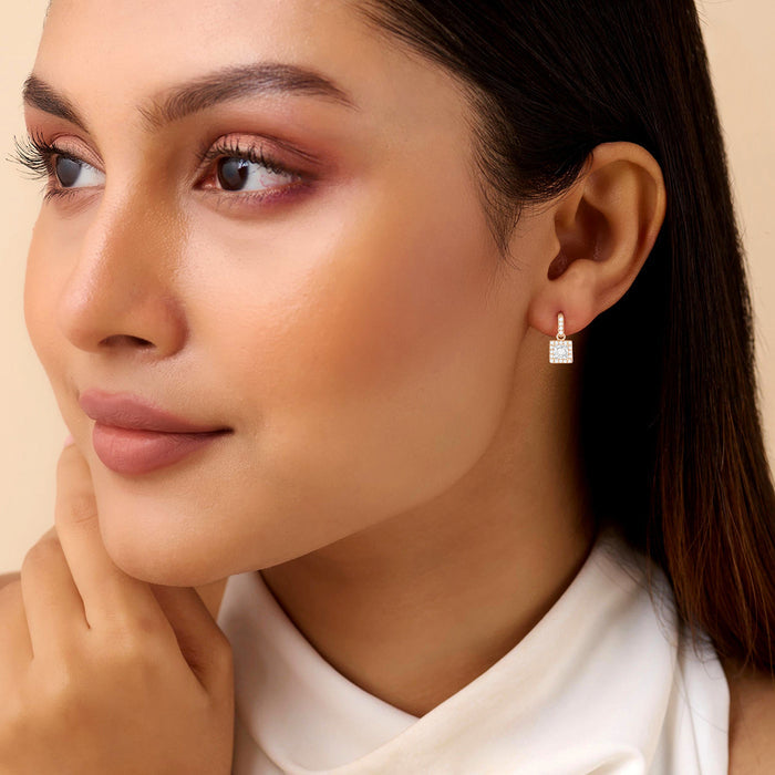 The Soul Window Silver
 Rose Gold Plated Earrings