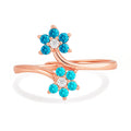 The Summer Sky Blooms Rose Gold Plated 925 Silver Womens Ring (Adjustable)