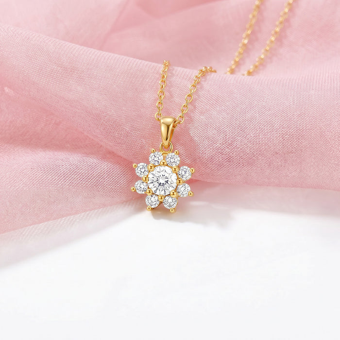 The Sun Kissed Marigold Gold Plated 925 Silver Pendant with Link Chain