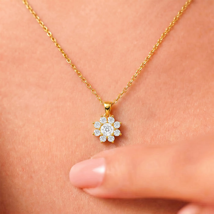 The Sun Kissed Marigold Gold Plated 925 Silver Pendant with Link Chain